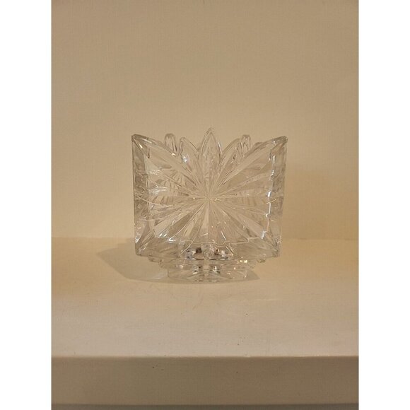 Mikasa Other - Mikasa Footed Lead Crystal Triangle Votive/tealight Candle Holder Fire Blossom